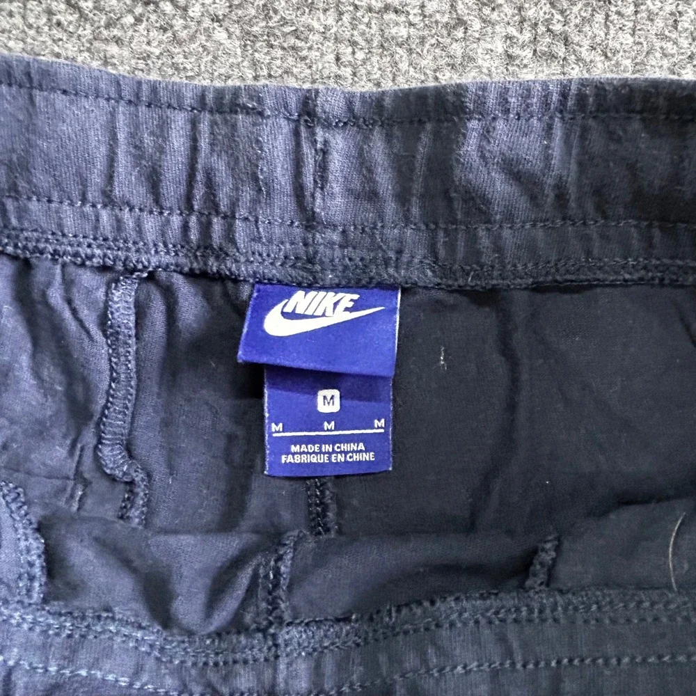 Nike Shorts Mens Size M Navy Blue Knit Jersey Athletic Lounge Drawstring Pockets